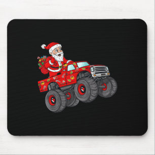 Christmas Santa Claus Riding In Monster Truck Boys Mouse Mat