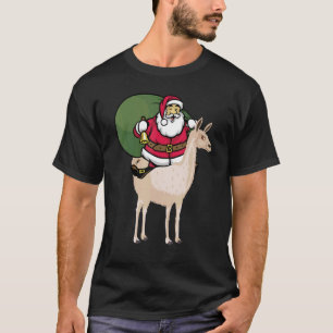 Christmas Santa Claus Riding Llama Santa Pajama T-Shirt