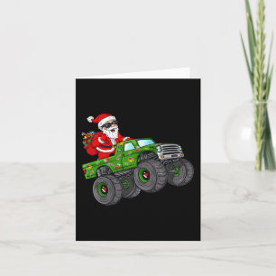 Christmas Santa Claus Riding Monster Truck Boys Ki Card