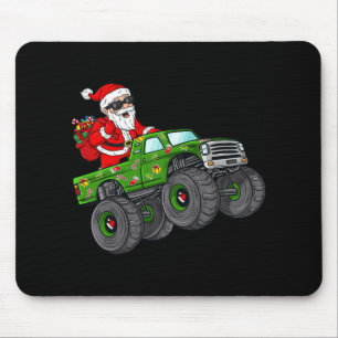Christmas Santa Claus Riding Monster Truck Boys Ki Mouse Mat