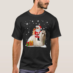 Christmas Santa Claus Riding Shih Tzu T-Shirt