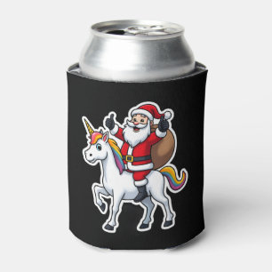 Christmas Santa Claus Riding Unicorn - Xmas Girls  Can Cooler