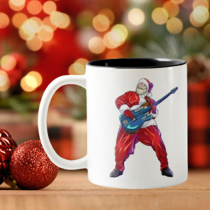 Christmas Santa Claus Rock Punk Two-Tone Coffee Mug