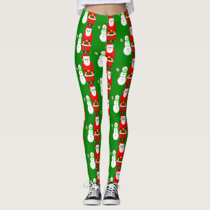 christmas santa claus snowman cute leggings