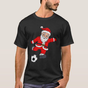 Christmas Santa Claus Soccer Ball Funny Boys Girls T-Shirt