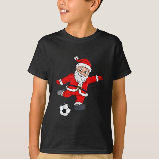Christmas Santa Claus Soccer Ball  T-Shirt (Front)