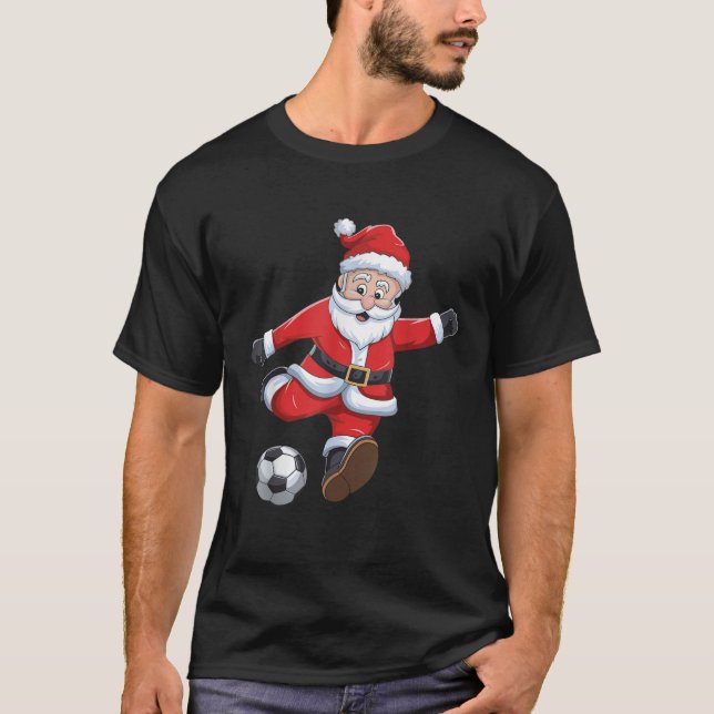 Christmas Santa Claus Soccer Ball Women Boys Kids  T-Shirt (Front)
