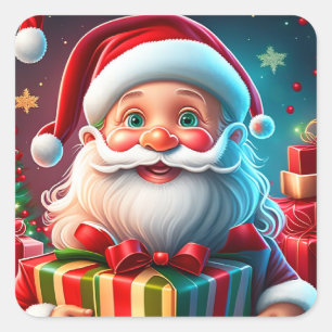 Christmas Santa Claus Square Sticker