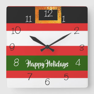 Christmas Santa Claus Square Wall Clock