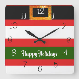 Christmas Santa Claus Square Wall Clock