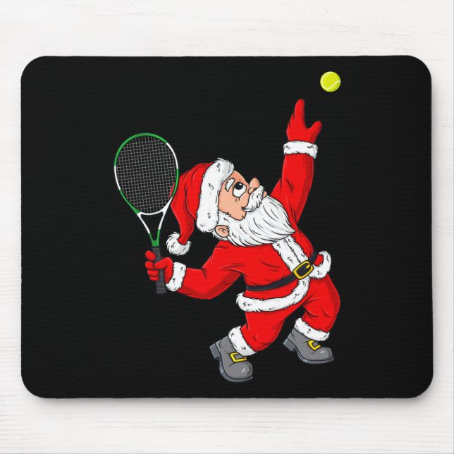 Christmas Santa Claus Tennis Fun Boys Girls Kids T Mouse Mat (Front)