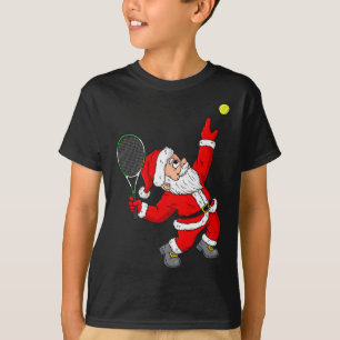 Christmas Santa Claus Tennis Fun Boys Girls Kids T T-Shirt