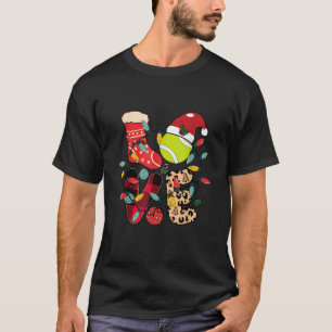 Christmas Santa Claus Tennis Game Tennis Racket Hu T-Shirt