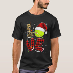 Christmas Santa Claus Tennis Game Tennis Racket Hu T-Shirt
