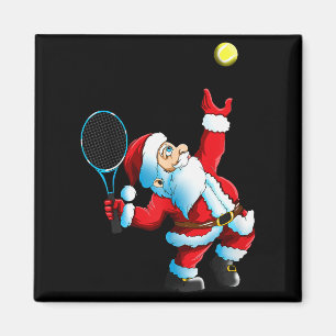 Christmas Santa Claus Tennis Game Tennis Racket Magnet
