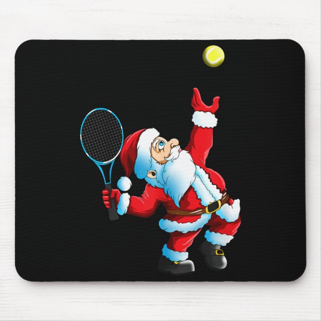 Christmas Santa Claus Tennis Game Tennis Racket  Mouse Mat (Front)