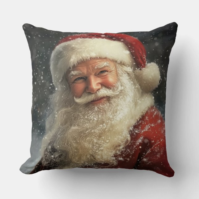 Christmas Santa Claus Throw Pillow (Front)
