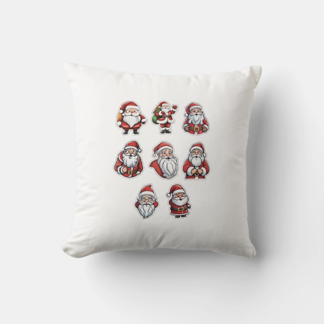 Christmas Santa Claus Throw Pillow | Holiday Décor (Front)