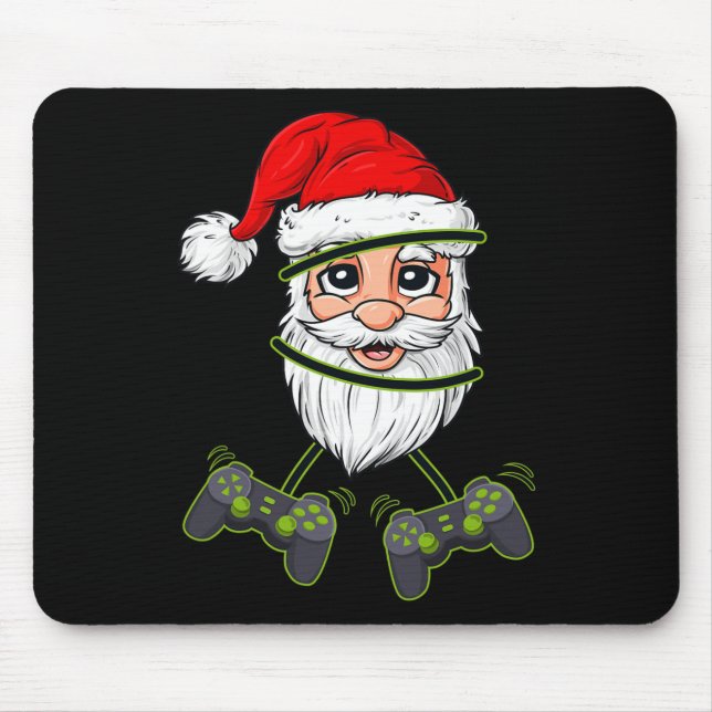 Christmas Santa Claus Video Game Controllers Boys  Mouse Mat (Front)