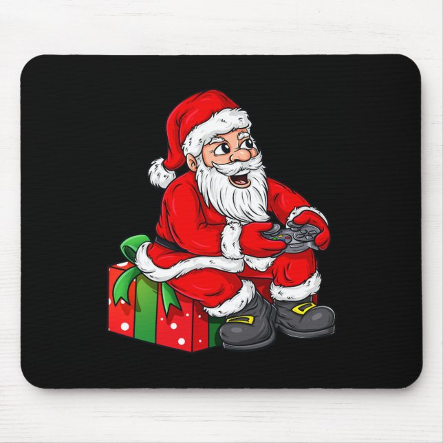 Christmas Santa Claus Video Gamer Controller Boys  Mouse Mat (Front)