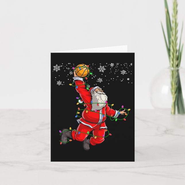 Christmas Santa Claus Volleyball Pajama Xmas Mens  Card (Front)