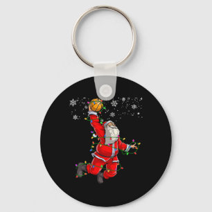 Christmas Santa Claus Volleyball Pajama Xmas Mens Key Ring