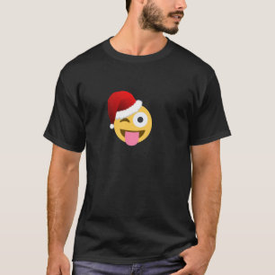 christmas santa claus winking emoji T-Shirt