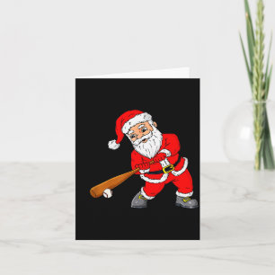 Christmas Santa Claus With Baseball Bat Boys Kids Card