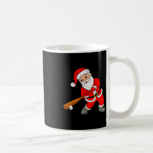 Christmas Santa Claus With Baseball Bat Boys Kids  Coffee Mug