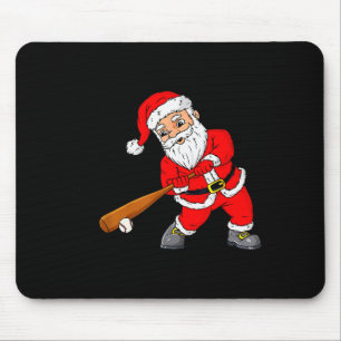 Christmas Santa Claus With Baseball Bat Boys Kids  Mouse Mat
