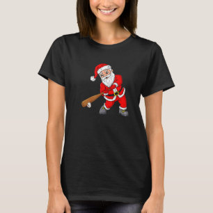Christmas Santa Claus With Baseball Bat Boys Kids T-Shirt