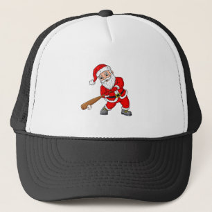 Christmas Santa Claus With Baseball Bat Boys Kids  Trucker Hat