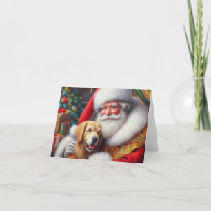 Christmas Santa Claus with Dogs 3 Holiday Card