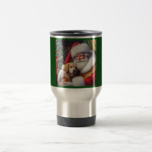 Christmas Santa Claus with Dogs 3 Travel Mug