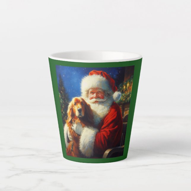 Christmas Santa Claus with Dogs 4 Latte Mug (Front)