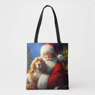 Christmas Santa Claus with Dogs 4 Tote Bag