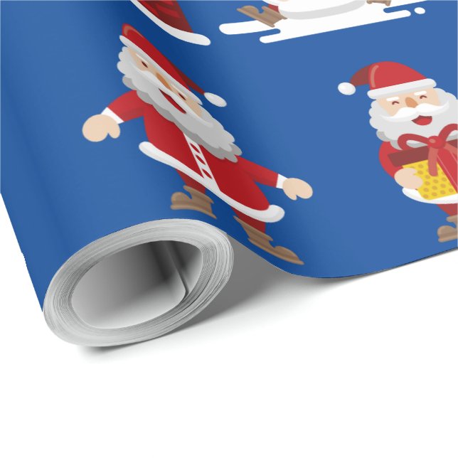 Christmas Santa Claus With Gifts  Wrapping Paper (Roll Corner)