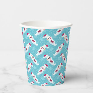 Christmas Santa Claus with snowflakes Paper Cups