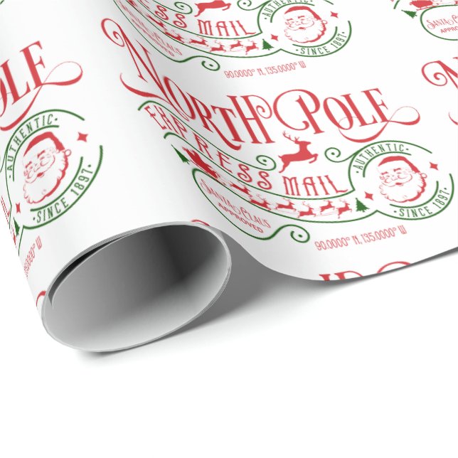 Christmas Santa Clause Delivery North Pole Express Wrapping Paper (Roll Corner)