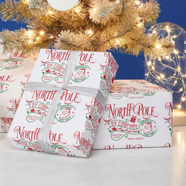 Christmas Santa Clause Toy Company North Pole Wrapping Paper (Holidays)