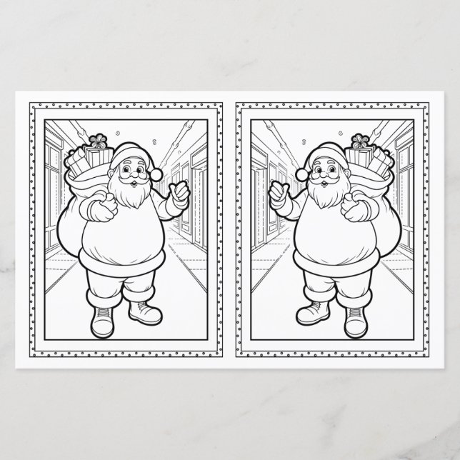 Christmas Santa Colouring Sheet For Kids (Front)