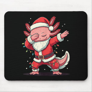 Christmas Santa Costume Dabbing Axolotl Xmas Light Mouse Mat