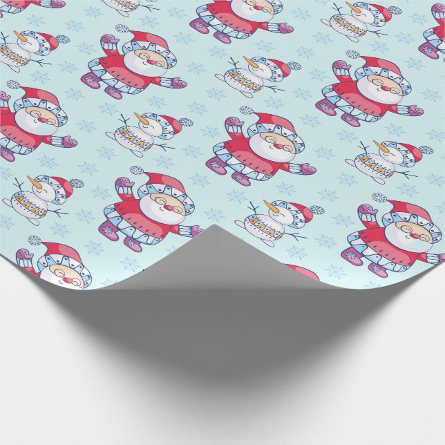 Christmas Santa Cute Gift Pattern For Kids Wrapping Paper (Corner)