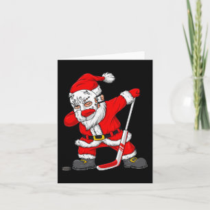 Christmas Santa Dabbing Hockey Player Boys Kids Da Card