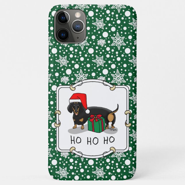 Christmas Santa Dachshund (S black & tan) Cute Case-Mate iPhone Case (Back)
