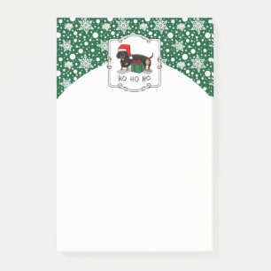 Christmas Santa Dachshund (S black & tan) Cute Post-it Notes
