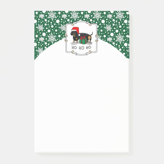 Christmas Santa Dachshund (S black & tan) Cute Post-it Notes (Front)