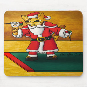 Christmas Santa Darts Cat Mouse Mat