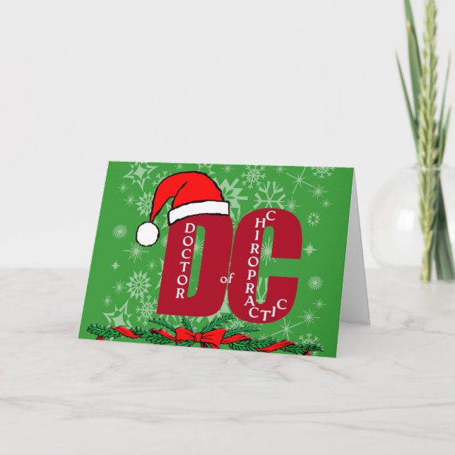 CHRISTMAS SANTA DC DOCTOR  CHIROPRACTIC  MEDICINE HOLIDAY CARD (Front)