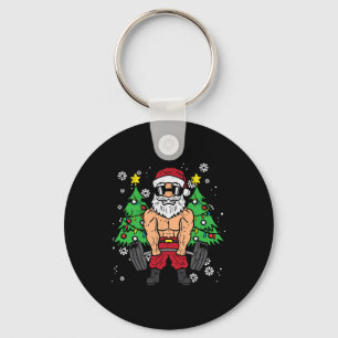 Christmas Santa Deadlift Xmas Weightlift Gym Men W Key Ring